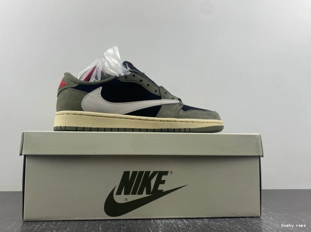 Rep Husky OG SP DM7866-002 'BLACK X TRAVIS SCOTT LOW AIR OLIVE' JORDAN 1 0705